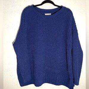 American Eagle Chunky Knit Pullover Oversized Sweater Blue Size SP